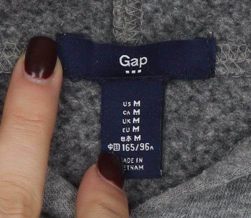 GAP Men Grey Pullover Hoodie Medium Logo Graphic Sweatshirt