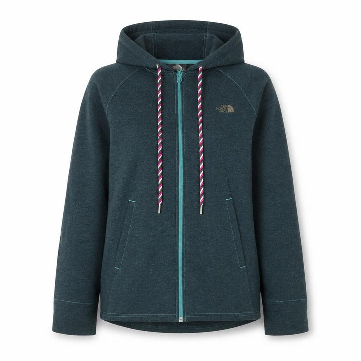 The North Face Womens Blue Full Zip Hoodie Size M Hooded Fleece