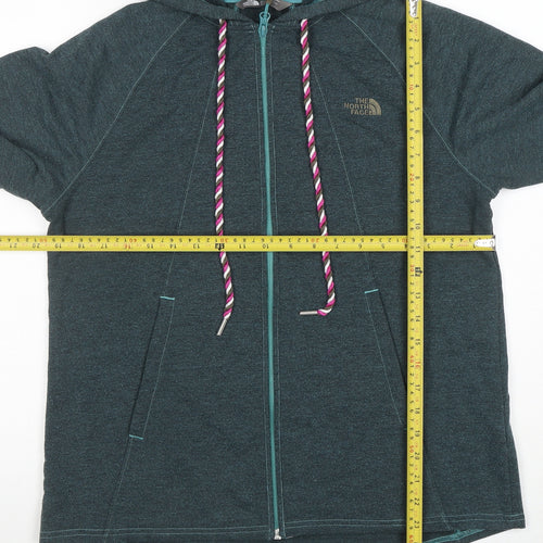 The North Face Womens Blue Full Zip Hoodie Size M Hooded Fleece