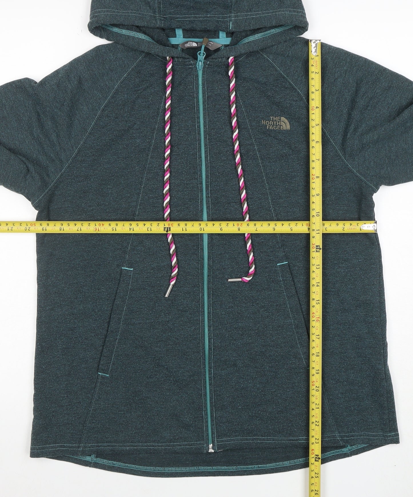 The North Face Womens Blue Full Zip Hoodie Size M Hooded Fleece