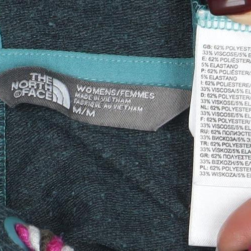 The North Face Womens Blue Full Zip Hoodie Size M Hooded Fleece