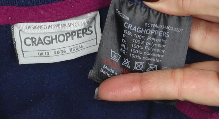 Craghoppers Women's Blue Size 10 Full Zip Fleece Jacket