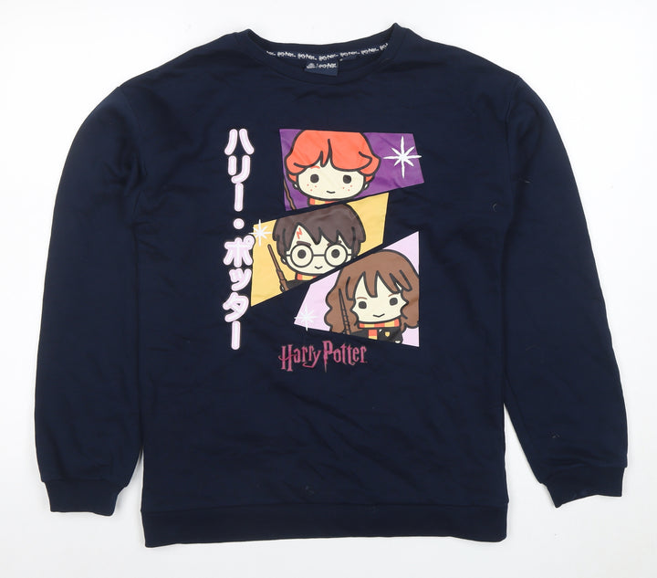 Harry Potter Boys Navy Blue Sweatshirt 13-14 Years Crew Neck Long Sleeve