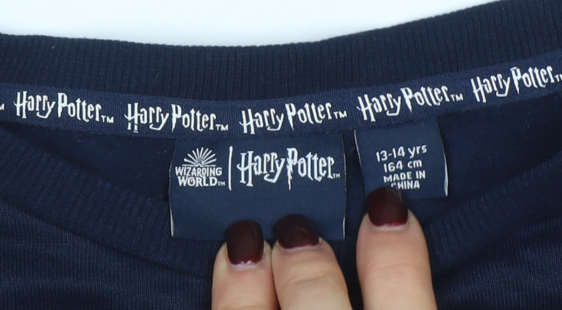 Harry Potter Boys Navy Blue Sweatshirt 13-14 Years Crew Neck Long Sleeve