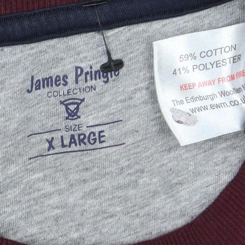 James Pringle Men's Red XL Pullover Crew Neck Sweatshirt