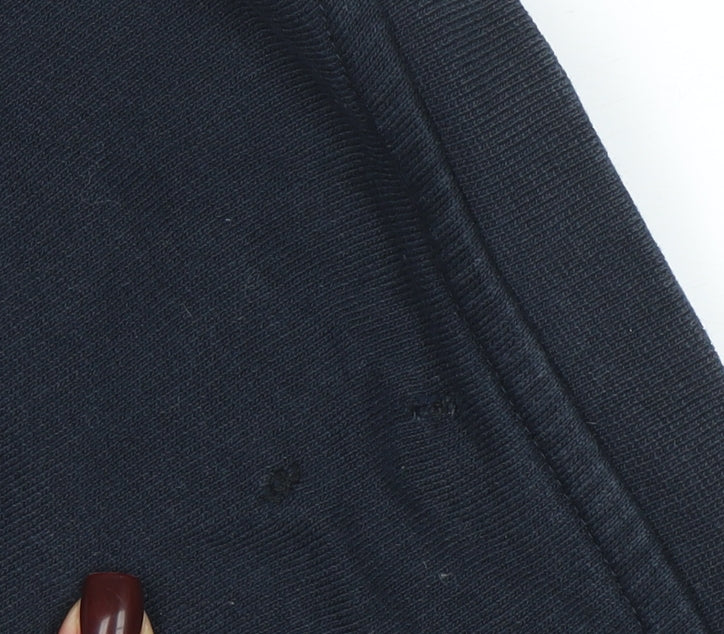 Pull&Bear Men's Blue Graphic Cotton Pullover Sweatshirt L