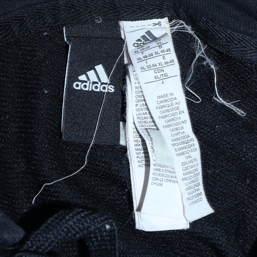 Adidas Womens Black Full Zip Hoodie XL Cotton Blend Casual Sportswear