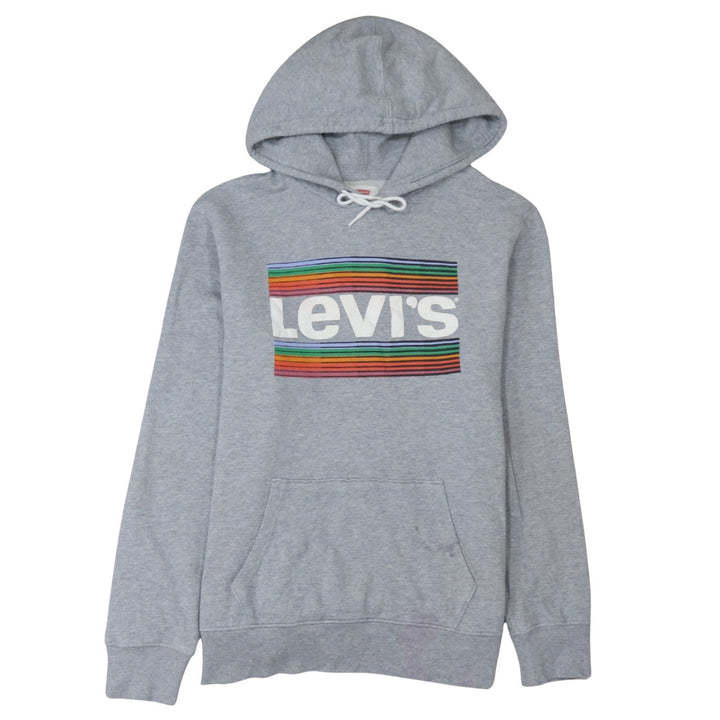 Levi's Men's Grey Pullover Hoodie M Rainbow Logo Graphic