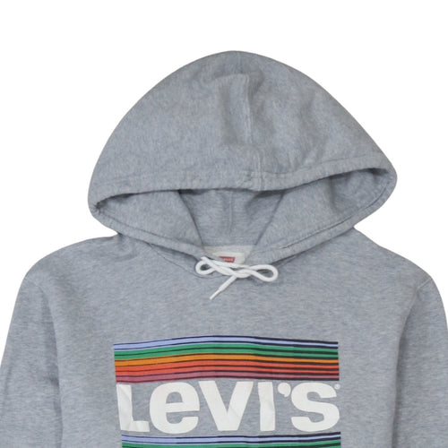 Levi's Men's Grey Pullover Hoodie M Rainbow Logo Graphic