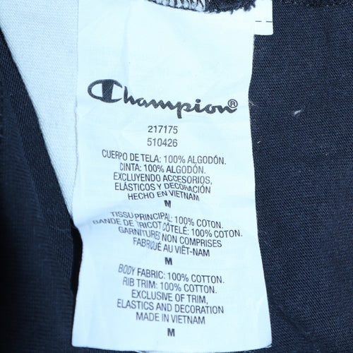 Champion Men's Blue Striped Cotton Crew Neck T-Shirt Size M