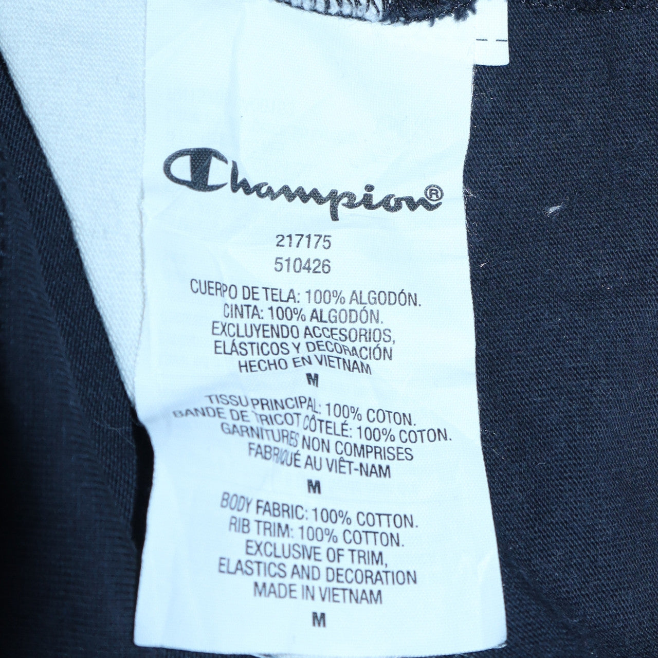 Champion Men's Blue Striped Cotton Crew Neck T-Shirt Size M