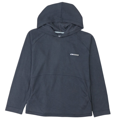 Reebok Womens Navy Hoodie Size 12 Cotton Blend Pullover Sweatshirt