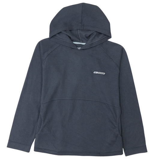 Reebok Womens Navy Hoodie Size 12 Cotton Blend Pullover Sweatshirt
