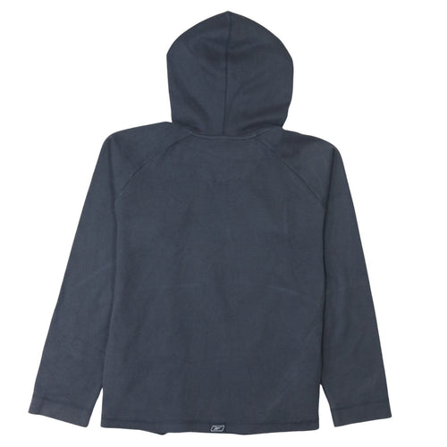Reebok Womens Navy Hoodie Size 12 Cotton Blend Pullover Sweatshirt