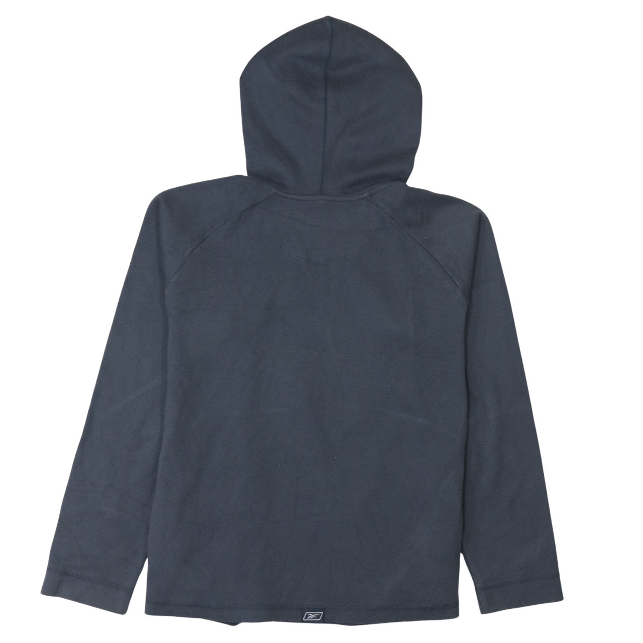 Reebok Womens Navy Hoodie Size 12 Cotton Blend Pullover Sweatshirt