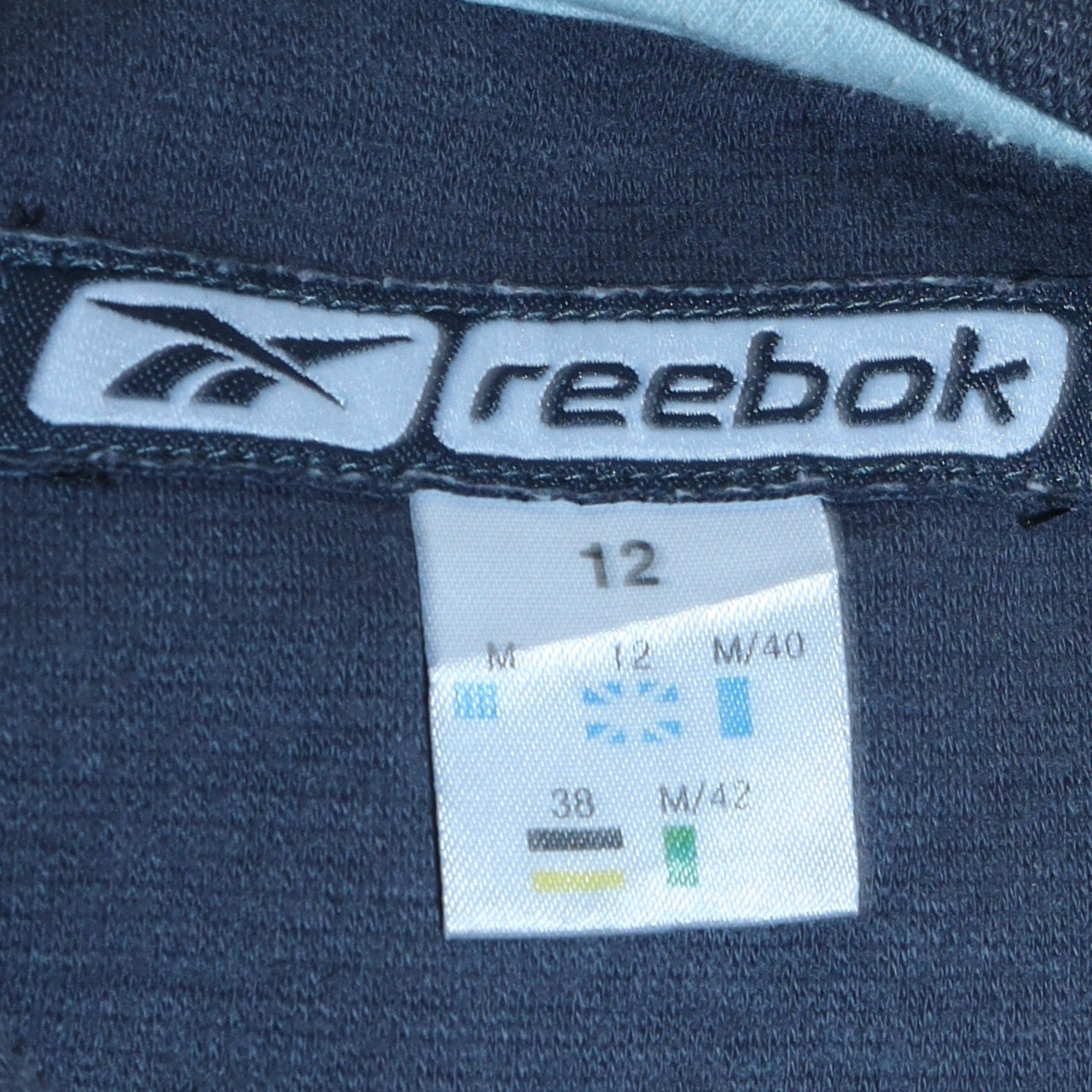 Reebok Womens Navy Hoodie Size 12 Cotton Blend Pullover Sweatshirt