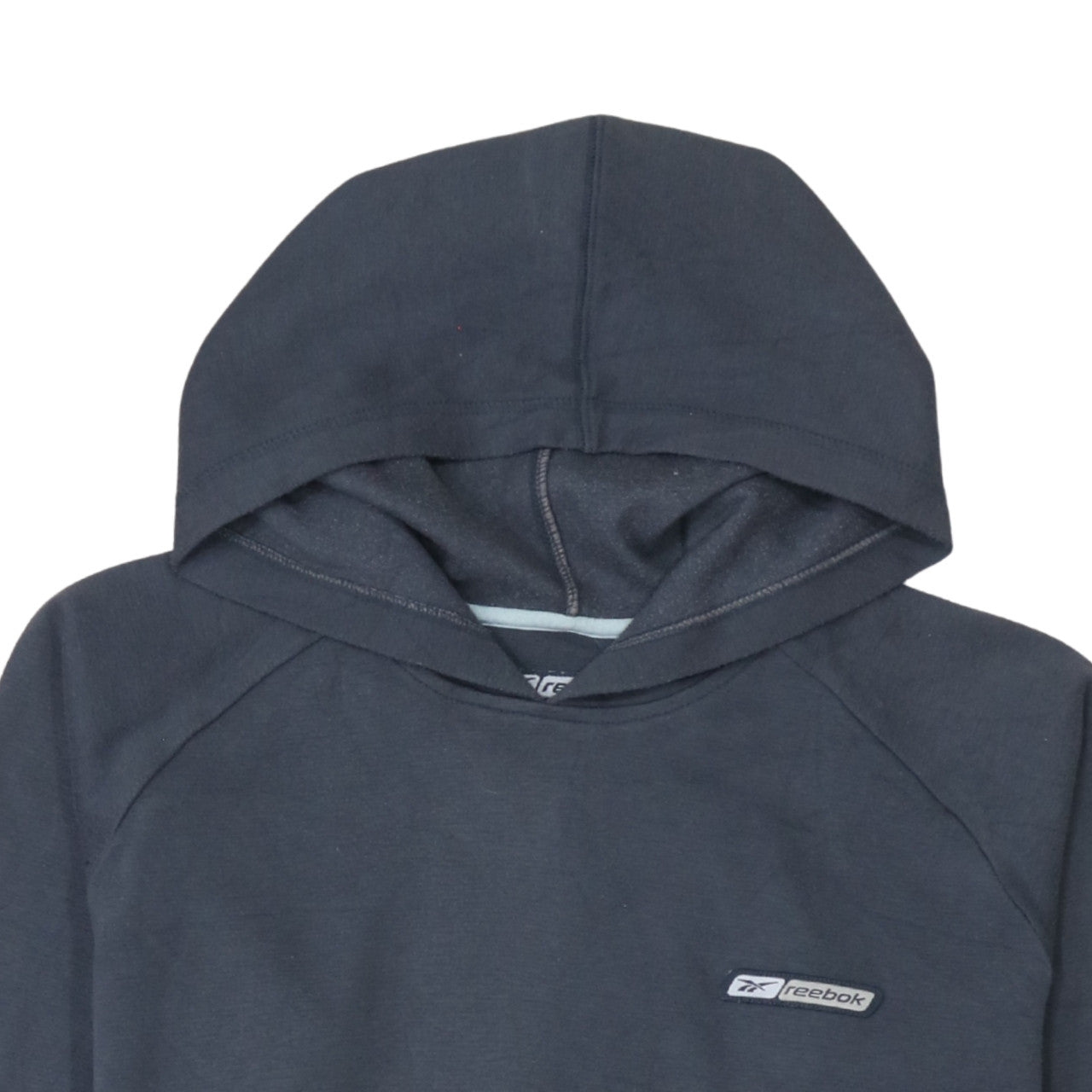 Reebok Womens Navy Hoodie Size 12 Cotton Blend Pullover Sweatshirt