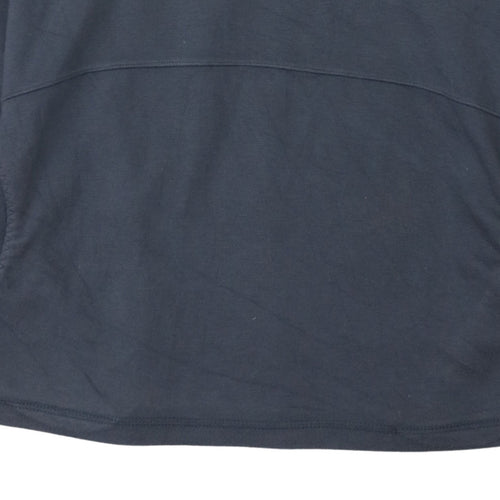 Reebok Womens Navy Hoodie Size 12 Cotton Blend Pullover Sweatshirt