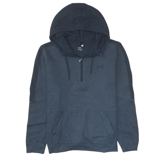 Under Armour Men's Blue Large 1/2 Zip Pullover Hoodie Threadborne Fleece