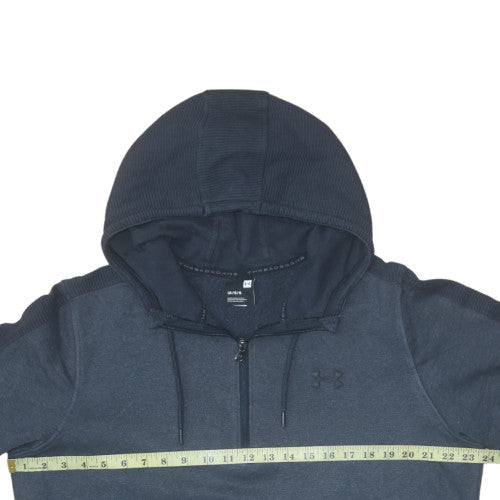 Under Armour Men's Blue Large 1/2 Zip Pullover Hoodie Threadborne Fleece