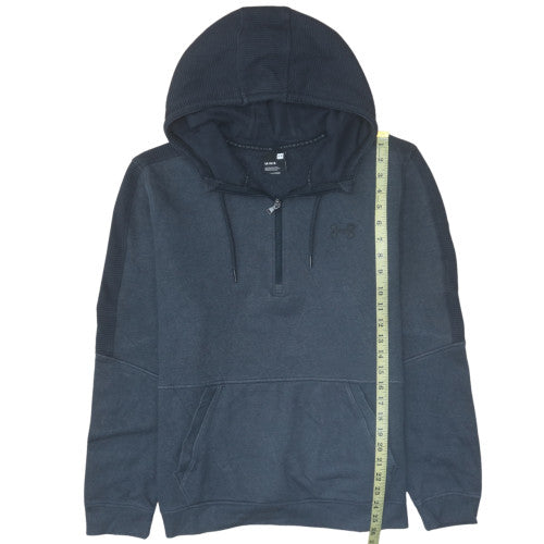 Under Armour Men's Blue Large 1/2 Zip Pullover Hoodie Threadborne Fleece