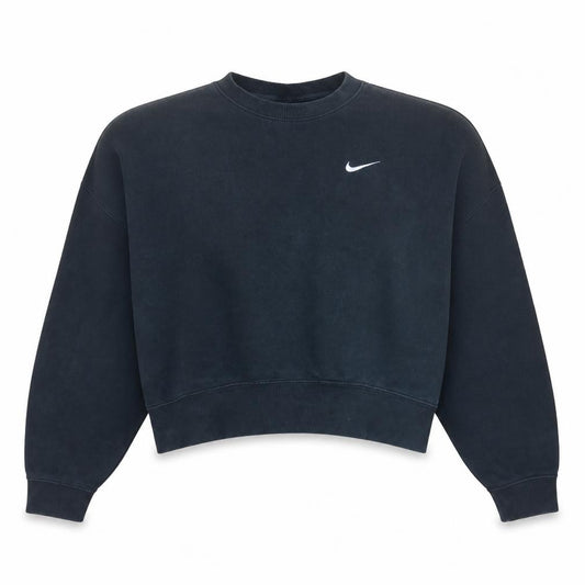 Front view of Nike Women's Black Small Pullover Crew Neck Sweatshirt