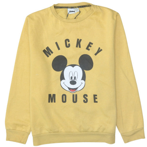 Disney Women’s Yellow Mickey Mouse Pullover Sweatshirt Size M