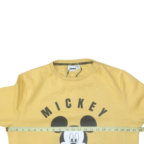 Disney Women’s Yellow Mickey Mouse Pullover Sweatshirt Size M