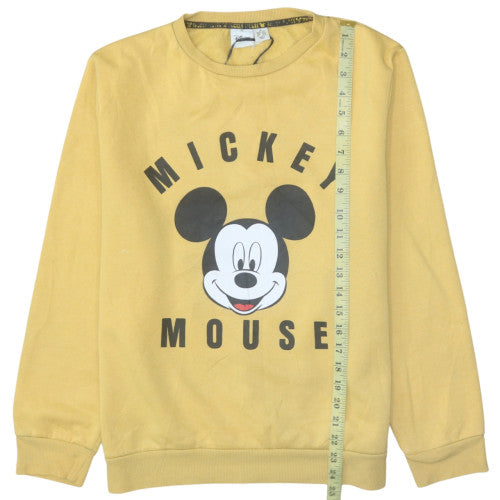 Disney Women’s Yellow Mickey Mouse Pullover Sweatshirt Size M