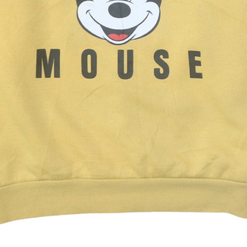 Disney Women’s Yellow Mickey Mouse Pullover Sweatshirt Size M