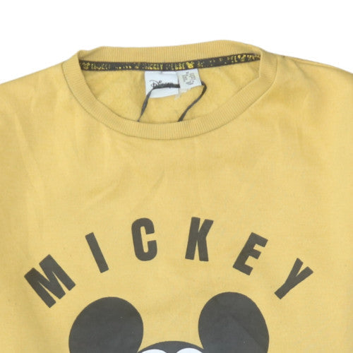Disney Women’s Yellow Mickey Mouse Pullover Sweatshirt Size M