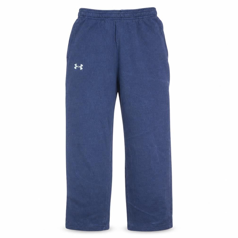 Front view of Under Armour men’s blue fleece sweatpants m relaxed fit