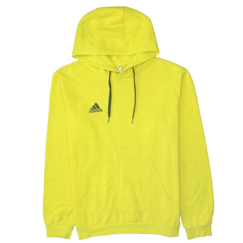 Adidas Men's Yellow Pullover Hoodie M Regular Fit Sports Fleece