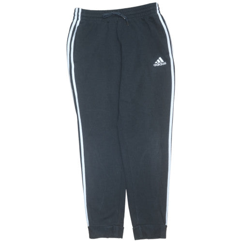Adidas Men's Black Jogger Trousers Size M Cotton Blend Cuffed Track Pants
