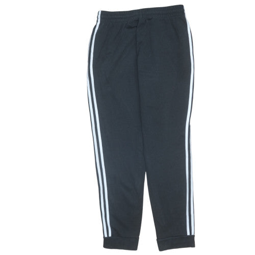 Adidas Men's Black Jogger Trousers Size M Cotton Blend Cuffed Track Pants