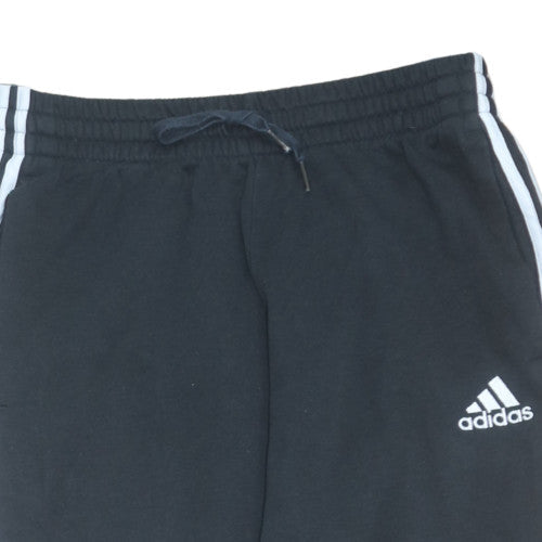 Adidas Men's Black Jogger Trousers Size M Cotton Blend Cuffed Track Pants