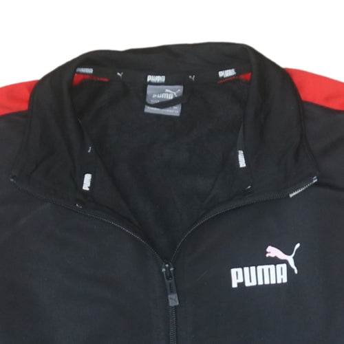Puma Boys Black Red Full Zip Sweatshirt Size 13-14 Years Classic Fit