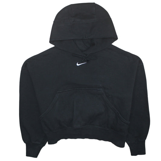 Nike Women’s Black Small Pullover Hoodie Cotton Blend Swoosh Logo
