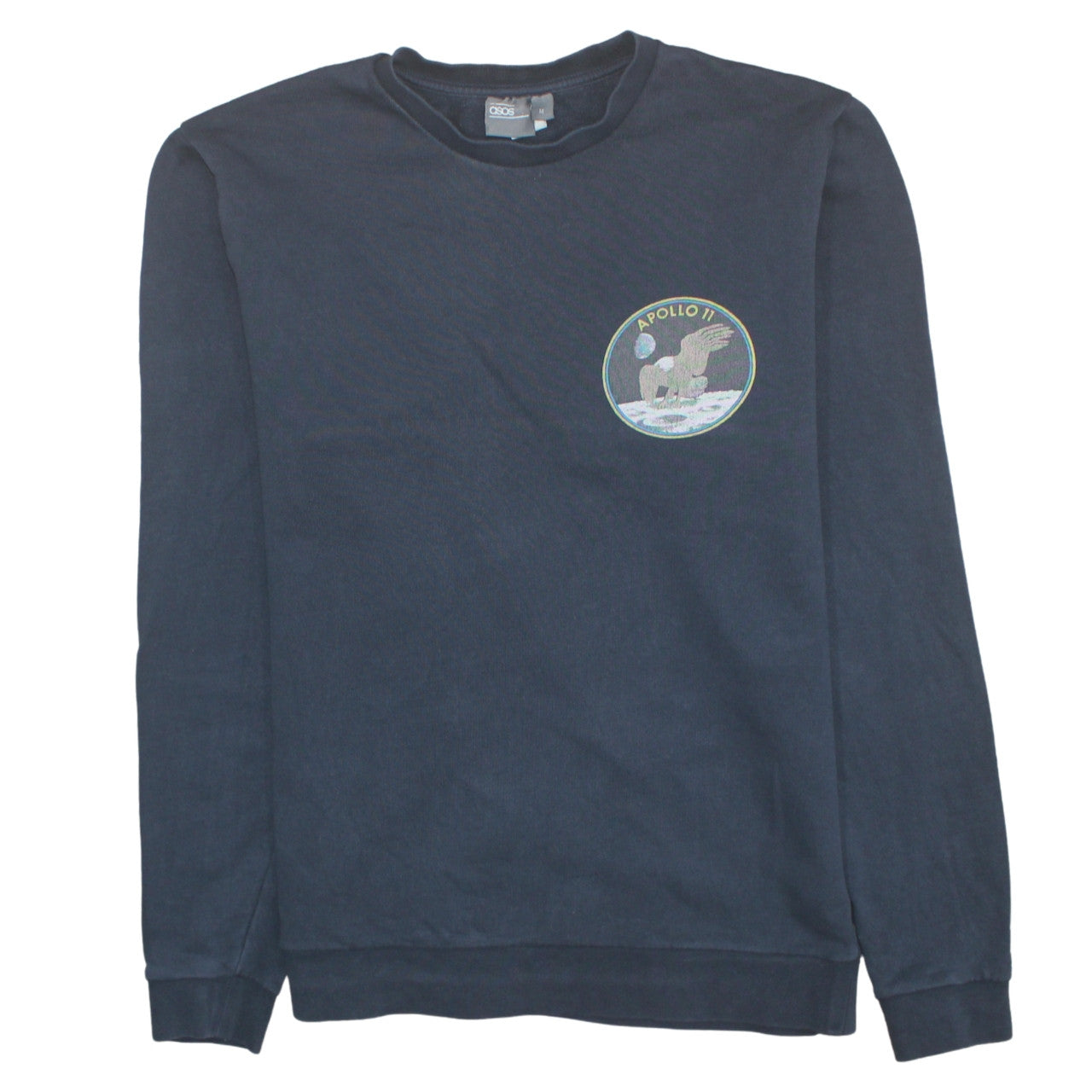 ASOS Men’s Blue Apollo 11 Crew Neck Cotton Sweatshirt Size M