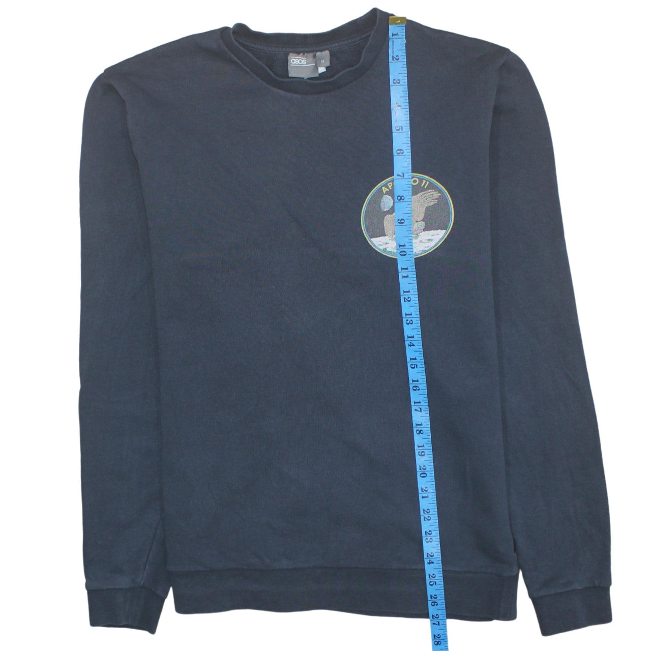 ASOS Men’s Blue Apollo 11 Crew Neck Cotton Sweatshirt Size M