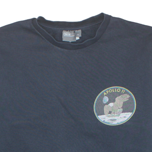 ASOS Men’s Blue Apollo 11 Crew Neck Cotton Sweatshirt Size M