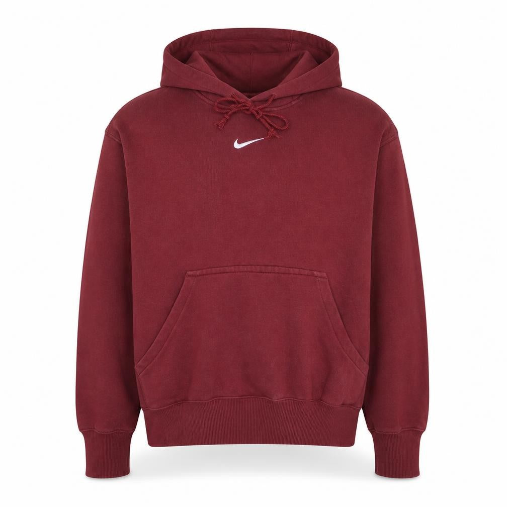 Front view of Nike Men's Red Pullover Hoodie Small Fleece Sweatshirt