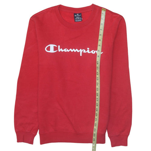 Champion Men's Red Small Crew Neck Classic Logo Sweatshirt