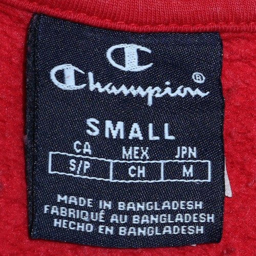 Champion Men's Red Small Crew Neck Classic Logo Sweatshirt