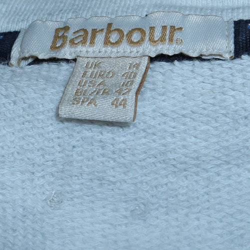 Barbour Women's Light Grey Anchor Print Cotton Sweatshirt UK 14