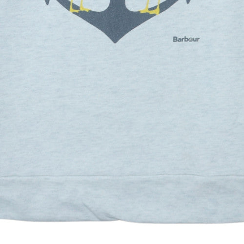 Barbour Women's Light Grey Anchor Print Cotton Sweatshirt UK 14