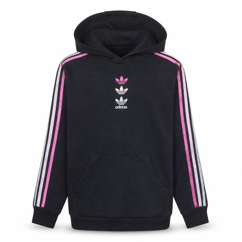Adidas Girls Black Pullover Hoodie 15-16 Years Hooded Fleece Logo Sweatshirt