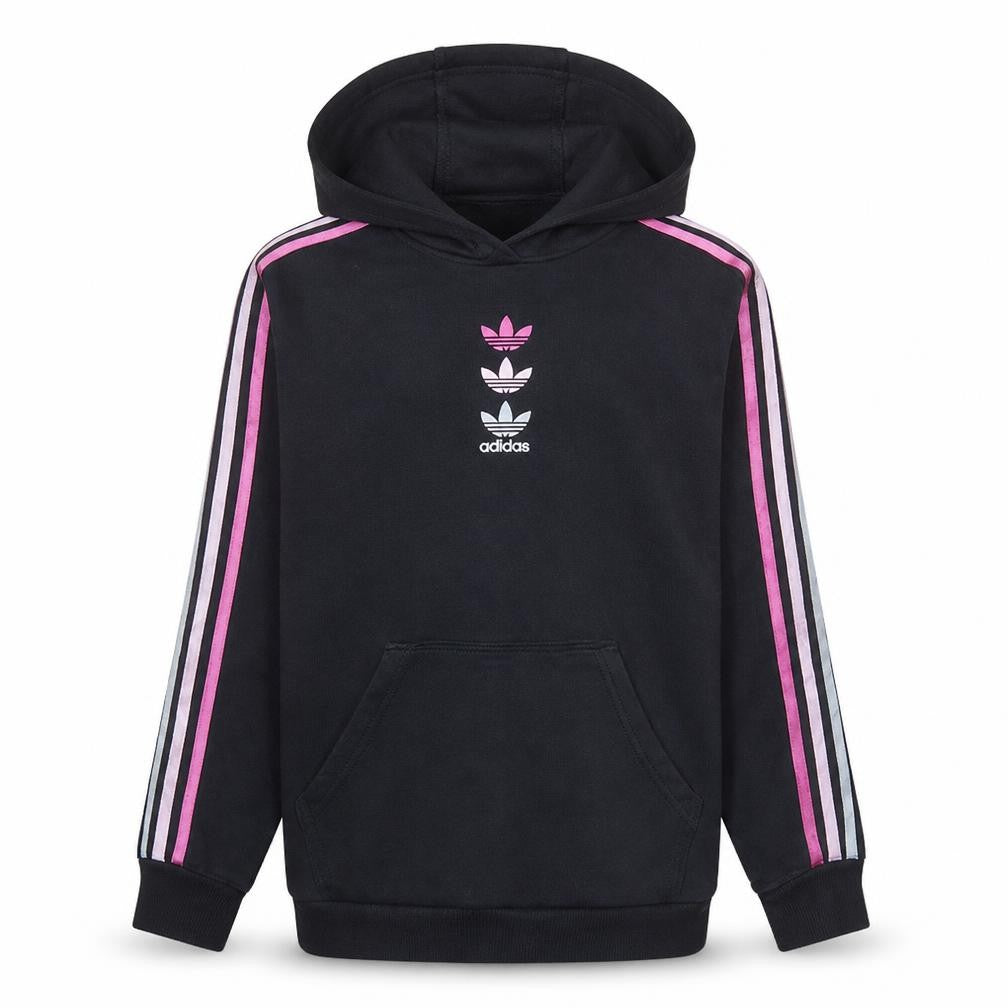 Adidas Girls Black Pullover Hoodie 15-16 Years Hooded Fleece Logo Sweatshirt