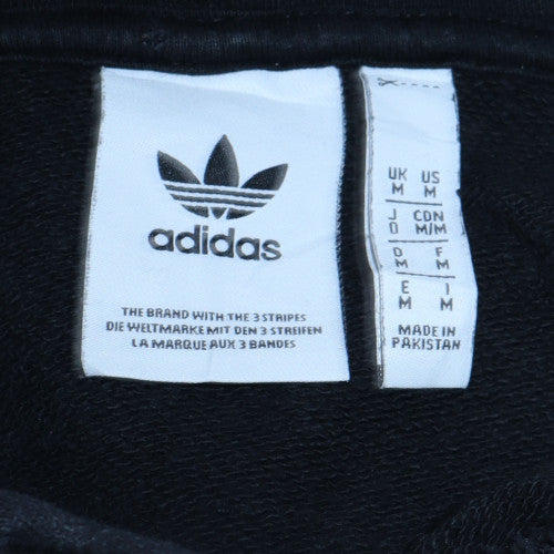 Adidas Men's Black Pullover Hoodie Medium Graphic Fleece Sweatshirt