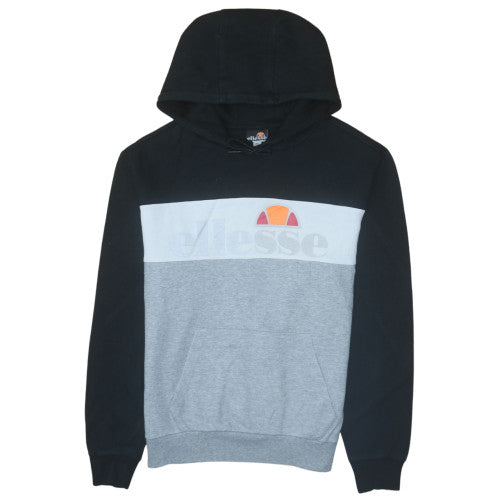Ellesse Mens Grey Black Pullover Hoodie L Logo Sportswear